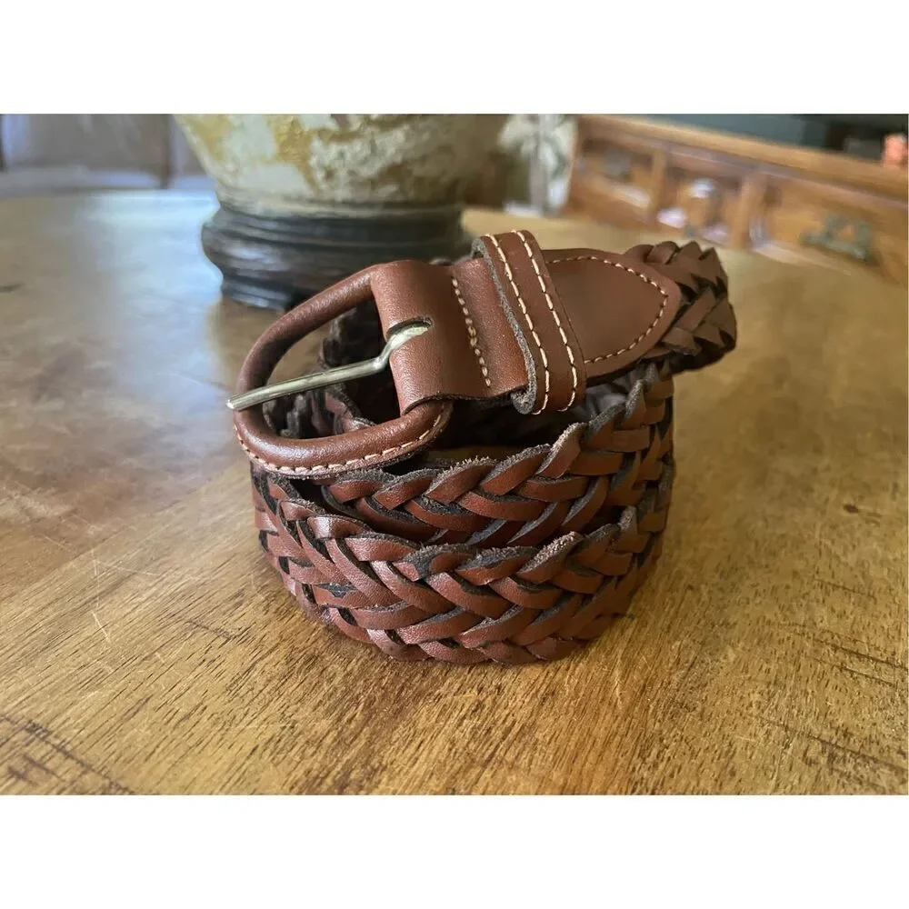Genuine leather Brown Unisex Belt 34